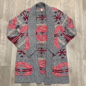 Lucky Brand Aztec Cardigan Sweater with front pockets. Women’s size small.